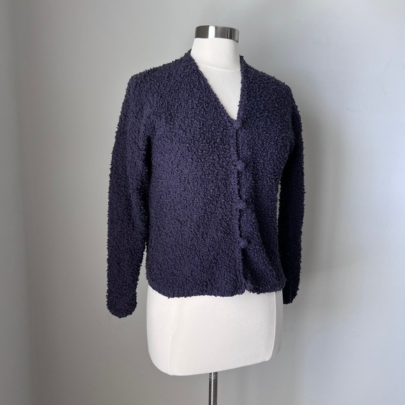 Eileen Fisher Vtg 2 Pc Set Textured Knit‎ Cardigan and Striped Midi Dress Small - Picture 8 of 16